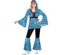 Widmann The 60s Fashion - Blue Mandala (Shirt, Pants, Headband) (L) Turquoise /