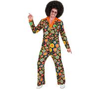 W WIDMANN MILANO Party Fashion - Costume anni '60, giacca e pantaloni, Hippie, Reggae, Flower Power, Disco Fever