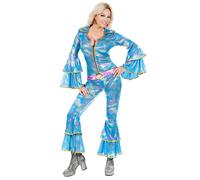 Widmann The 70s Disco Style (Jumpsuit, Belt) (XS) Turquoise / Light Blue