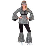 Widmann The 70s Disco Style - Silver Waves (Shirt, Pants, Headband) (S) Silver