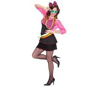 Widmann The 80s Groupie (Dress, Mesh Shirt, Belt, Bow Headband) (M) Different Co