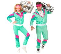 Widmann The 80s Shell Suit (Jacket, Pants) (XL) Turquoise / Light Blue