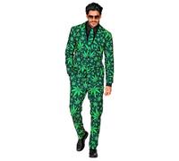 W WIDMANN MILANO Party Fashion - costume stile ganja, abito foglie di canapa, cannabis, marijuana, costume da festival, costumi in maschera