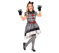 Widmann Vintage Clown (Dress With Ruff, Bow Headband, Gloves) (128 cm / 5-7 Year