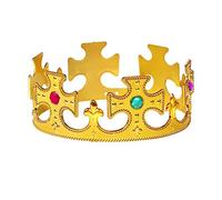 Widmann 45501 - Corona da Re con Gemme, Adulto Uomo, Medioevo, Carnevale, Feste A Tema, Taglia Unica, Colore Oro