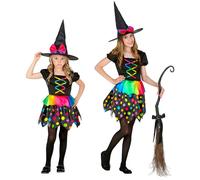 W WIDMANN MILANO Party Fashion - costume da strega per bambini, vestito, cappello da strega, fiaba, costumi in maschera, Halloween
