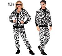 Widmann Zebra Animalier Party Fashion Tracksuit (Jacket, Pants) (M) White