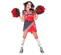 Widmann Zombie Cheerleader (Top, Skirt, Pom Poms) (XS) Different Colors