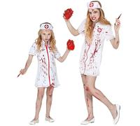 Widmann Zombie Nurse (Dress, Headpiece) (116 cm / 4-5 Years) White