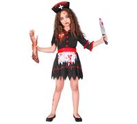W WIDMANN MILANO Party Fashion - Costume da infermiera zombie, abito con copricapo, travestimento sanguinolento per Halloween