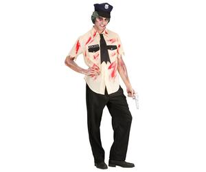 Widmann Zombie Police Officer (Blood Stained Shirt, Pants, Tattered Tie, Hat) (M