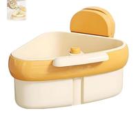 Widous/Curetoaway/Wideous Suction Cup Sink Corner Rack, Food Waste Catcher for Sink with Fine Mesh - Removable for Easy Cleaning, Plastic Storage Rack Holder (yellow-1pcs)