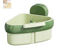 Widous/Curetoaway/Wideous Suction Cup Sink Corner Rack, Food Waste Catcher for Sink with Fine Mesh - Removable for Easy Cleaning, Plastic Storage Rack Holder (green-1PCS)