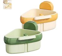 Widous/Curetoaway/Wideous Suction Cup Sink Corner Rack, Food Waste Catcher for Sink with Fine Mesh - Removable for Easy Cleaning, Plastic Storage Rack Holder (mix-2pcs)