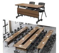 Widppsopt 4pack Folding Conference Table, Modern Conference Room Desk, Flip Top Mobile Training Desk,Meeting Room Table for Office Training