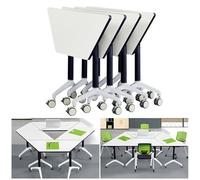 Widppsopt Conference Room Table - 4 Pack Folding, Flip Top Office Training Table, Mobile Utility with Locking Casters, for Meeting Room, Office, Classroom,47.2 X 23.6 X 29.5 Inch