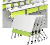 Widppsopt Conference Room Table - 4 Pack Modern Office Folding Conference Training Table, Mobile Flip Top Training Seminar Desk with Caster Wheels, Rolling Meeting Desk 47.2 x 21.6 x 29.5inch