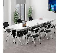 Widppsopt Conference Room Table, Folding Table with Wheels, Mobile Meeting Room Desk, Modern Seminar Boardroom Desk for Office Conference Room(4Pack 70.8 x 23.6 x 29.5inch)