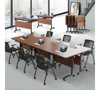 Widppsopt Conference Table Foldable,Flip Top Mobile Training Desk The Rounded Table with Silent Wheels is Convenient and Fast,for Office Training Classroom Meeting Desk (2pack 140 * 60 * 75)