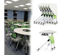Widppsopt Folding Conference Room Table 180cm Wood Office Computer Desk Orange Seminar Table Space Saving Modular Boardroom Desk for Free Combination Meetings