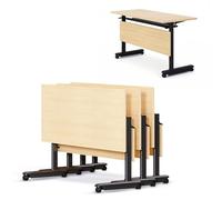 Widppsopt Folding Conference Room Table 6ft, Folding Modern Large Mobile Meeting Table, Office Desk with Iron Baffle Silent Wheels, Modern Boardroom Desk for Study Working