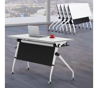 Widppsopt Folding Conference Table, Mobile with Caster Wheels, Foldable Rectangle Seminar Table, Large Room Desk for Office, Conference Rooms, Training Rooms, Classr