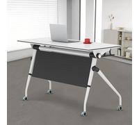 Widppsopt Folding Conference Table, Mobile with Caster Wheels, Foldable Rectangle Seminar Table, Large Room Desk for Office, Conference Rooms, Training Rooms, Classr