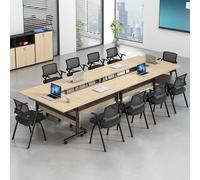 Widppsopt Folding Conference Table, Modern Conference Room Mobile Training Desk with Wheels,Flip Top Large Modular Meeting Desk Seminar Table for Office Training Classroom(4pack 70.9in)