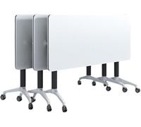Widppsopt Folding Conference Table with Silent Wheels, Mobile Meeting Table for Home Office, Rolling Splicing Training Desk, Portable Seminar Room Desk, Easy Storage Design(55.1"x15.7"x29.5")