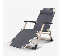 Widppsopt G Sdraio e poltrone reclinabili pieghevoli e regolabili con cuscino, sedia a sdraio grigia per spiaggia, piscina, patio, campeggio, piedi in acciaio c317