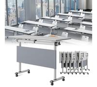 Widppsopt Large Folding Conference Table for Modern Executive Meetings Portable Foldable Desk for Mobile Conference Rooms.