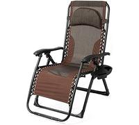 Widppsopt Lettini prendisole reclinabili, sedie a sdraio regolabili e pieghevoli, per prato, patio, piscina, spiaggia, con portabicchieri, giardino, campeggio, outdoor Vision