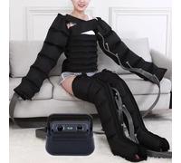 Widppsopt Massaggiatore per drenaggio linfatico, massaggiatore a compressione d'aria per gambe, per la circolazione di braccia, vita, piedi, con regolazione del tempo e della pressione