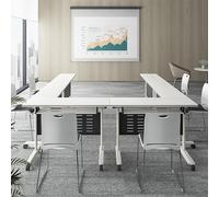 Widppsopt Modern Conference Room Table,Large Folding Table, Flip Top Mobile Meeting Training Desk, Office Desk for Home Office Classroom