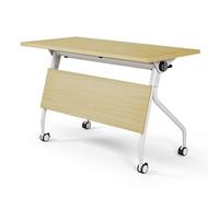 Widppsopt Modern Conference Table with Metal Frame Square Seminar Table for Conference Room Long Folding Table for Office Meetings