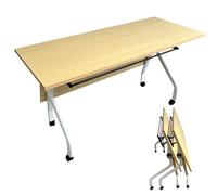 Widppsopt Modern Conference Table with Metal Frame Square Seminar Table for Conference Room Long Folding Table for Office Meetings