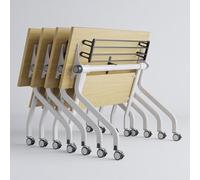 Widppsopt Modern Conference Table with Metal Frame Square Seminar Table for Conference Room Long Folding Table for Office Meetings