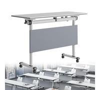 Widppsopt Modern White Conference Table with Rolling Silent Wheels Executive Desk for Meeting Room