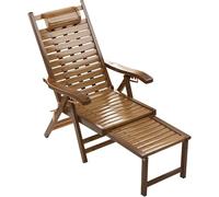 Widppsopt Poltrona reclinabile in legno, sedia a sdraio pieghevole per esterni con poggiapiedi esteso, 5 posizioni (1003)