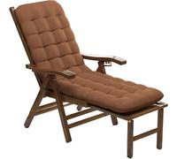 Widppsopt Poltrona reclinabile in legno, sedia a sdraio pieghevole per esterni con poggiapiedi esteso, 5 posizioni (1004)