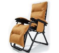 Widppsopt Poltrona reclinabile pieghevole imbottita con poggiapiedi, portabicchieri e cuscino per esterni (gialla)