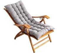 Widppsopt Poltrona reclinabile pieghevole, sedia a sdraio reclinabile in legno regolabile in 5 posizioni per giardino/patio/balcone (grigio)