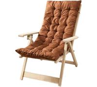 Widppsopt Poltrona reclinabile regolabile in legno, sedia a sdraio pieghevole da giardino con schienale alto, salotto da esterno (sedia + cuscino)