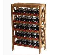 Widppsopt Portabottiglie da vino - Refrigeratore per vino da terra, mobile divisorio in legno massello, espositore da terra, ripiano portaoggetti per vino per casa/bar/bancone (L, 54 * 26 * 83 cm)