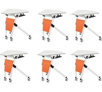 Widppsopt Rolling Wood Folding Office Conference Room Table Seminar Meeting Training Table for Office Media Centers Classroom(Orange,160cm)