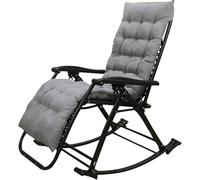 Widppsopt Sedia a dondolo Gravity Lounge Recliner Cuscino pieghevole Patio Esterno Spiaggia Progress (grigio)
