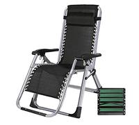 Widppsopt Sedia a sdraio pieghevole nera a gravità zero reclinabile in tessuto textilene comoda e traspirante per patio, giardino, spiaggia, piscina, supporto 150 kg Vision