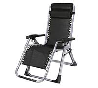 Widppsopt Sedia a sdraio pieghevole nera a gravità zero reclinabile in tessuto textilene comoda e traspirante per patio, giardino, spiaggia, piscina, supporto 150 kg Vision