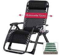 Widppsopt Sedia a sdraio pieghevole per patio, sedie a sdraio reclinabili, chaise longue a gravità zero, dondolo da giardino per esterni, per spiaggia e campeggio, supporta fino a 200 kg. Vision