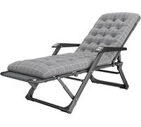 Widppsopt Sedia a sdraio pieghevole portatile da giardino con cuscino staccabile, sedia a sdraio reclinabile da giardino Gravity (grigio)